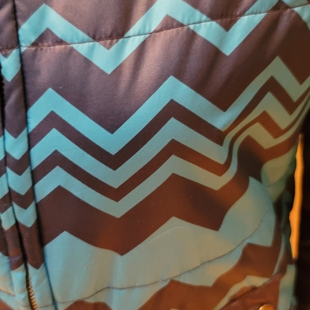 Missoni Blue Zig Zag Puffer Coat - Medium -Windbreaker Jacket - Picture 6 of 9